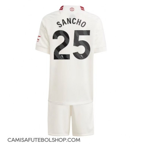 Camisa de time de futebol Manchester United Jadon Sancho #25 Replicas 3º Equipamento Infantil 2023-24 Manga Curta (+ Calças curtas)